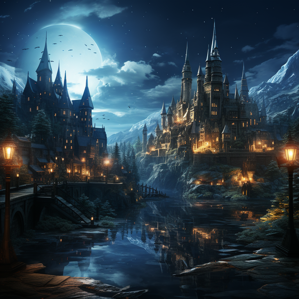 Beautiful illustration of Hogwarts Castle