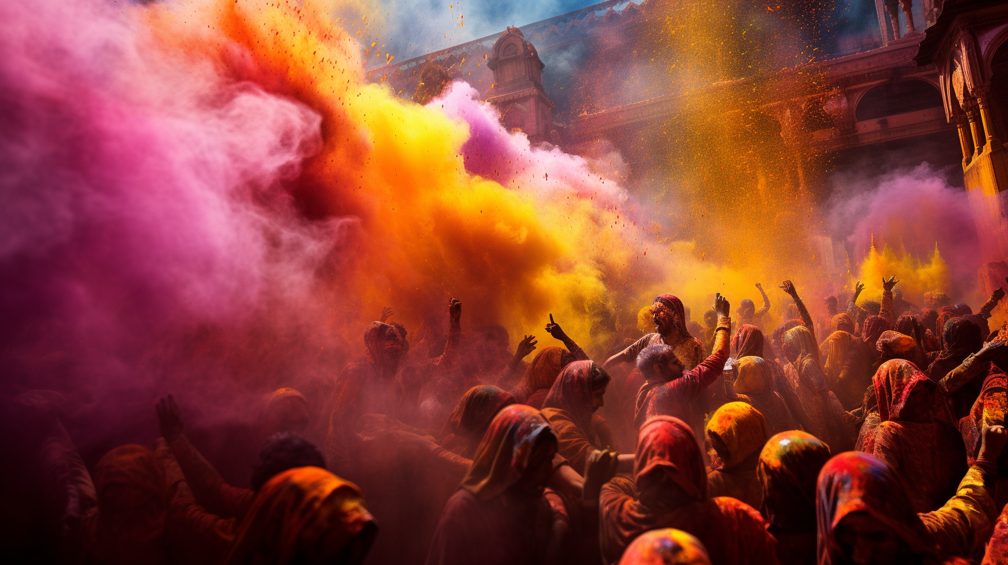 Vibrant Holi festival in India
