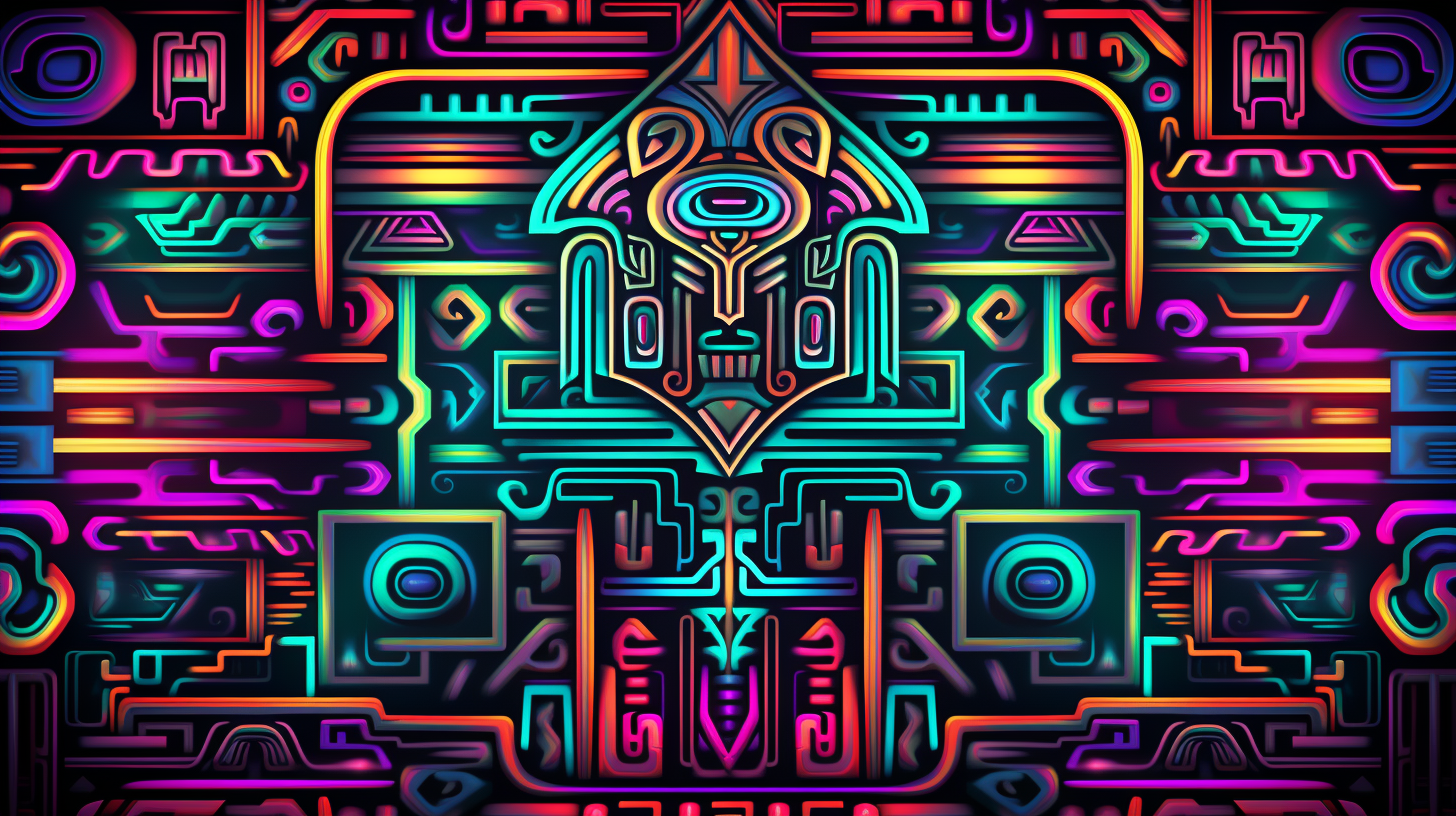 Holographic Aztec Patterns Design