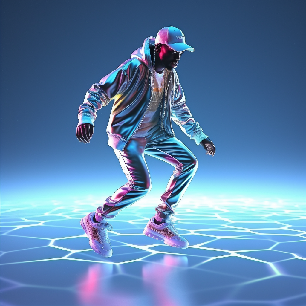 Hip Hop Dance of Holographic Woman Ghost