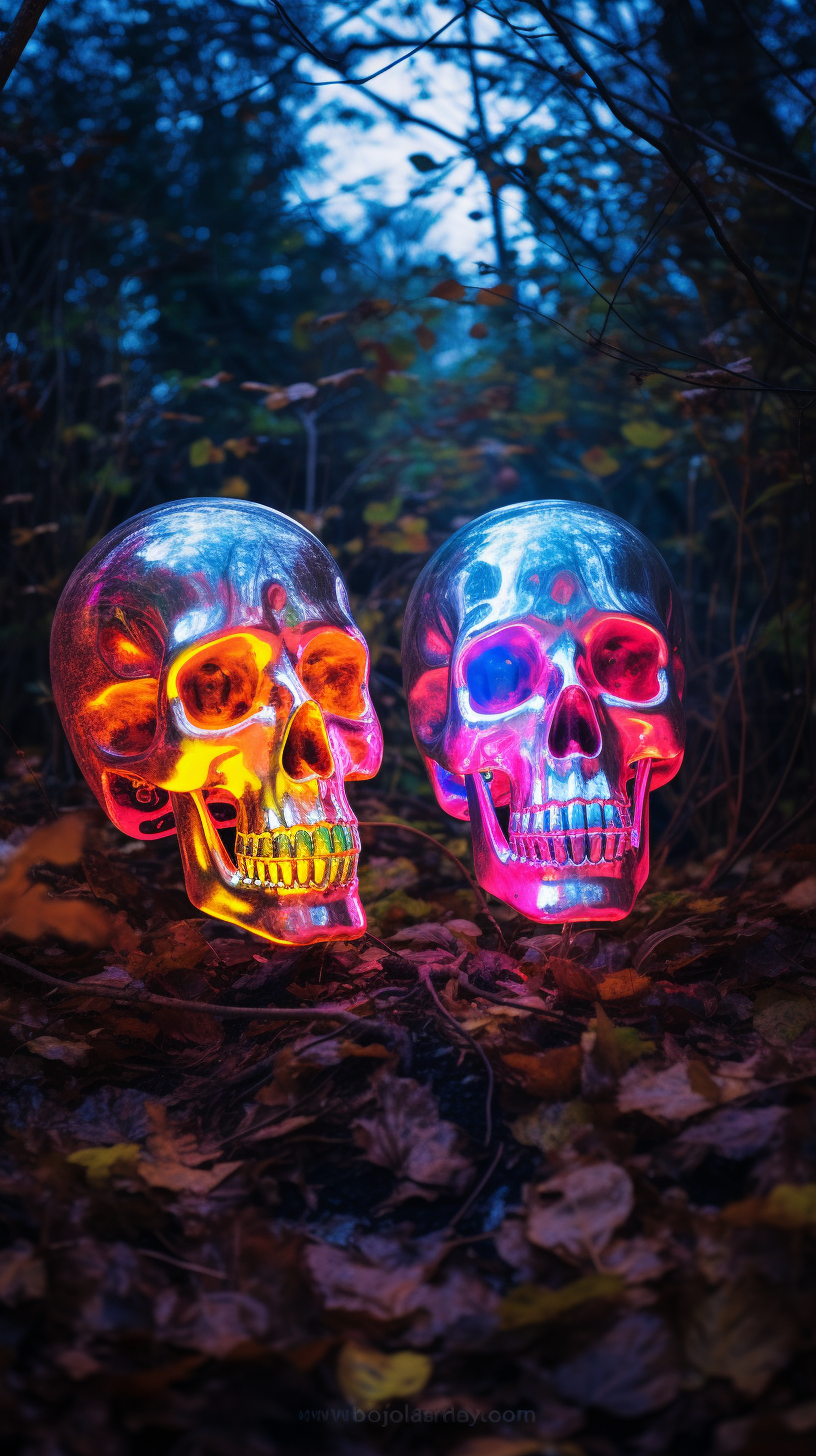 Translucent Skulls in Autumn Holography