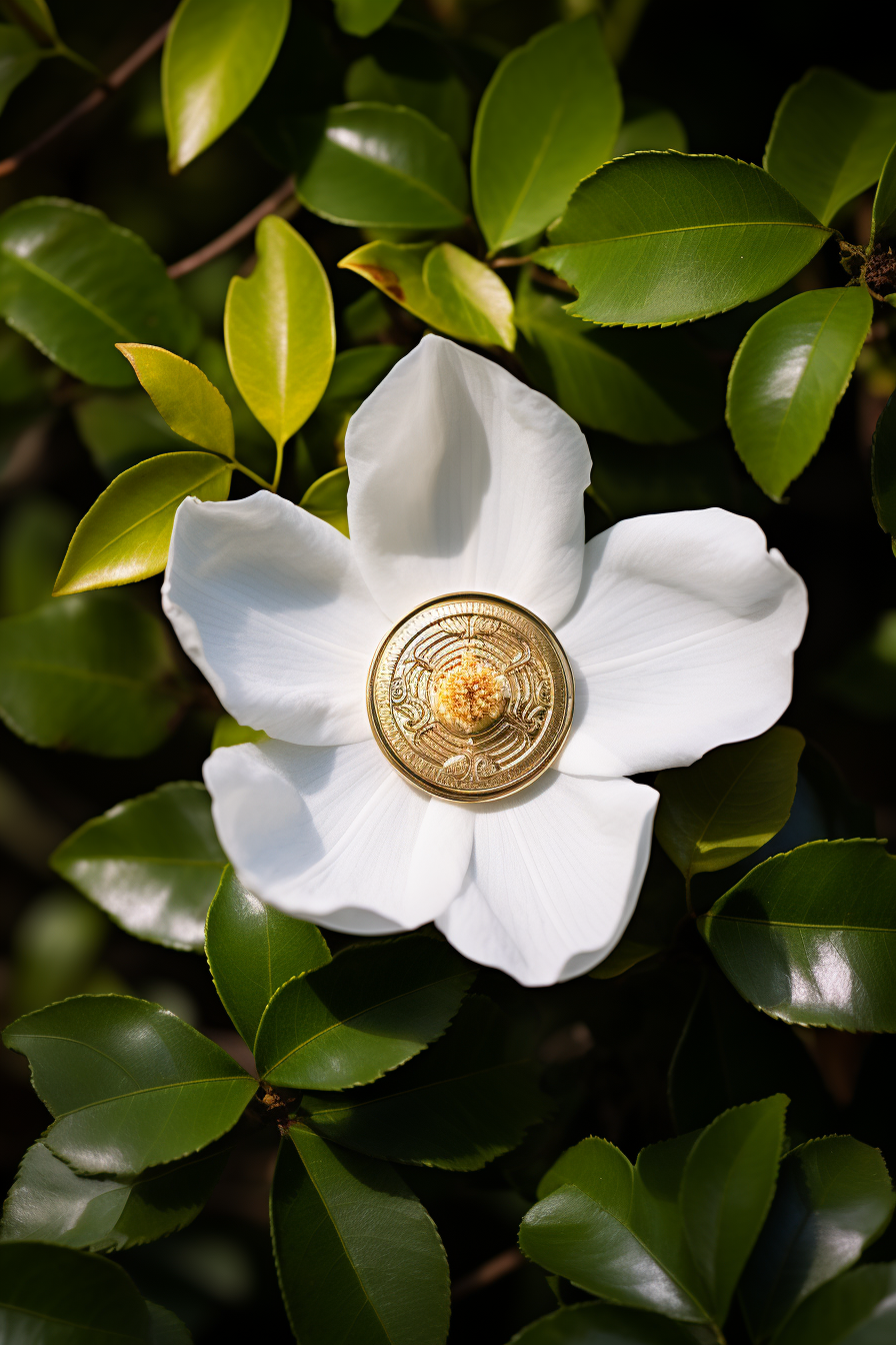 Holy Communion Symbol on Magnolia Flowers