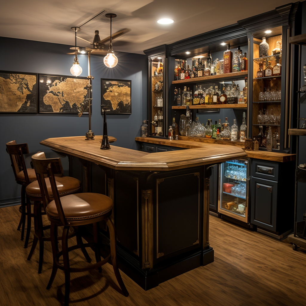 Finished Basement Home Bar Speakeasy