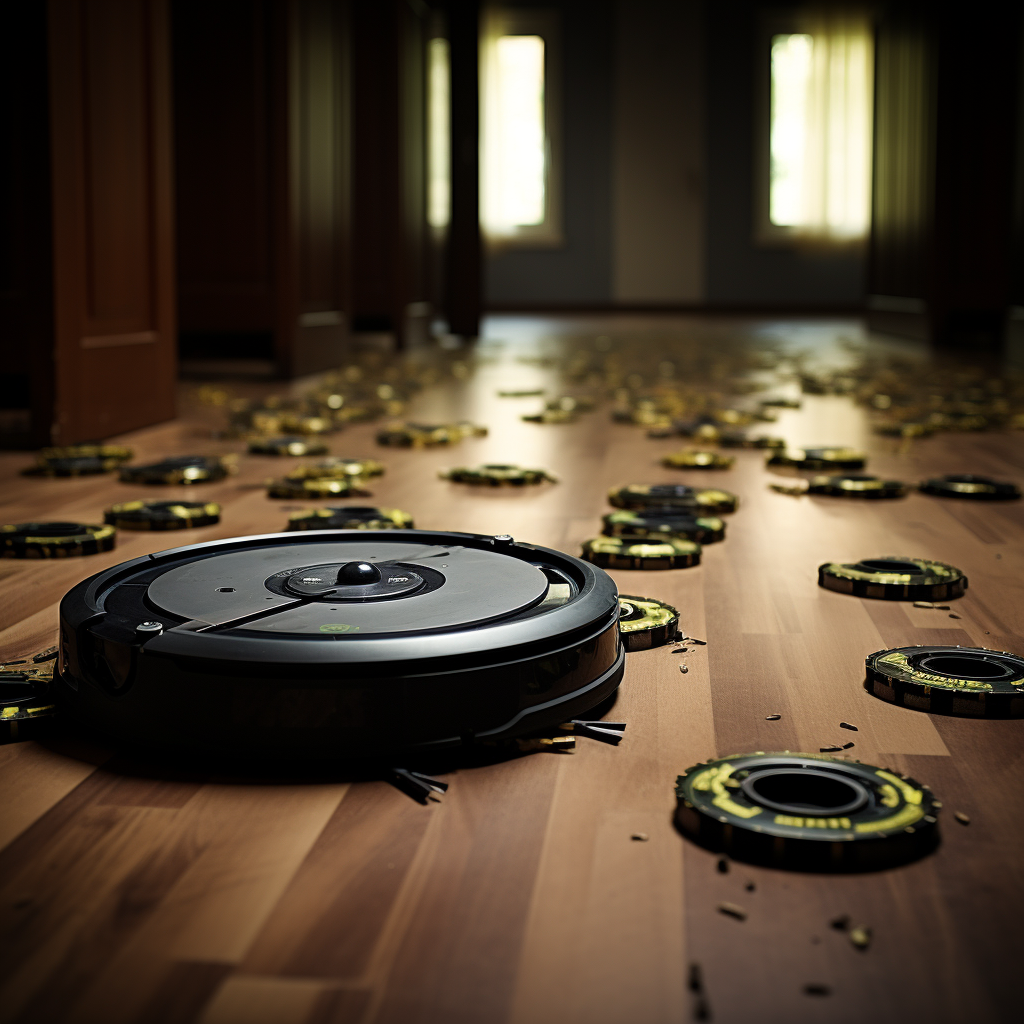 Home Defense Roomba protecting house from intruders