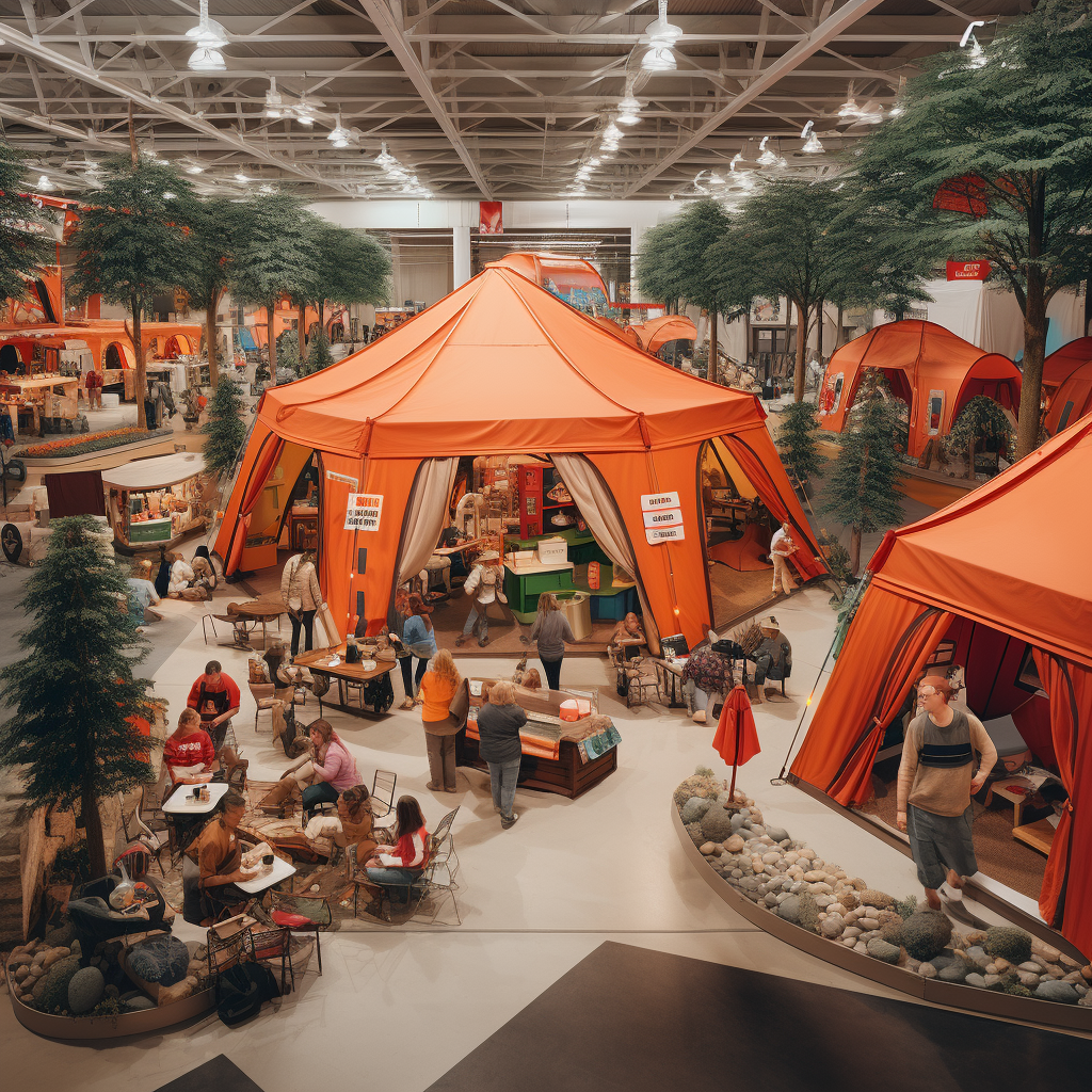 Shoppers enjoying Home Depot theme park experience