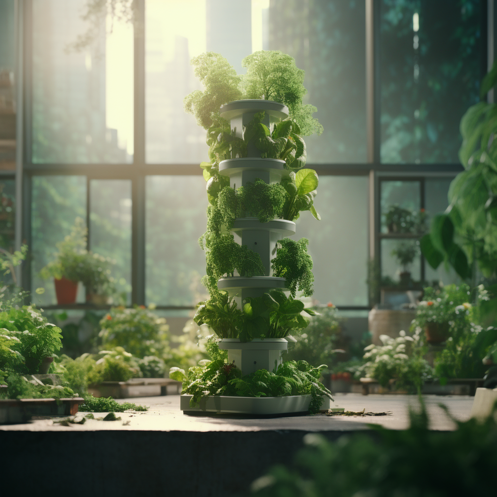 Tall Tower Gardens Growing Fresh Basil