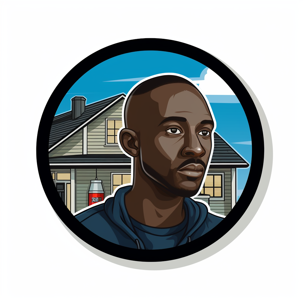 Home Inspection Logo Sticker with Black Guy