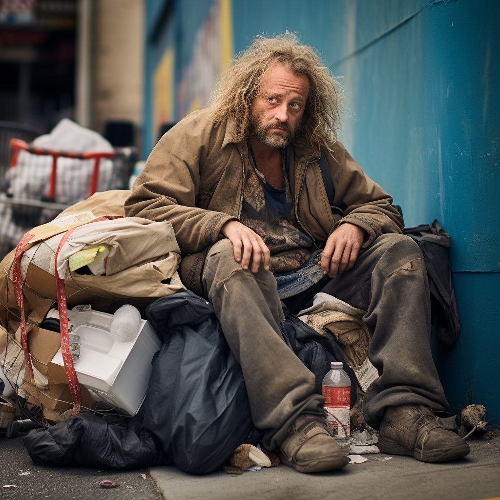 Homeless people in decaying San Francisco