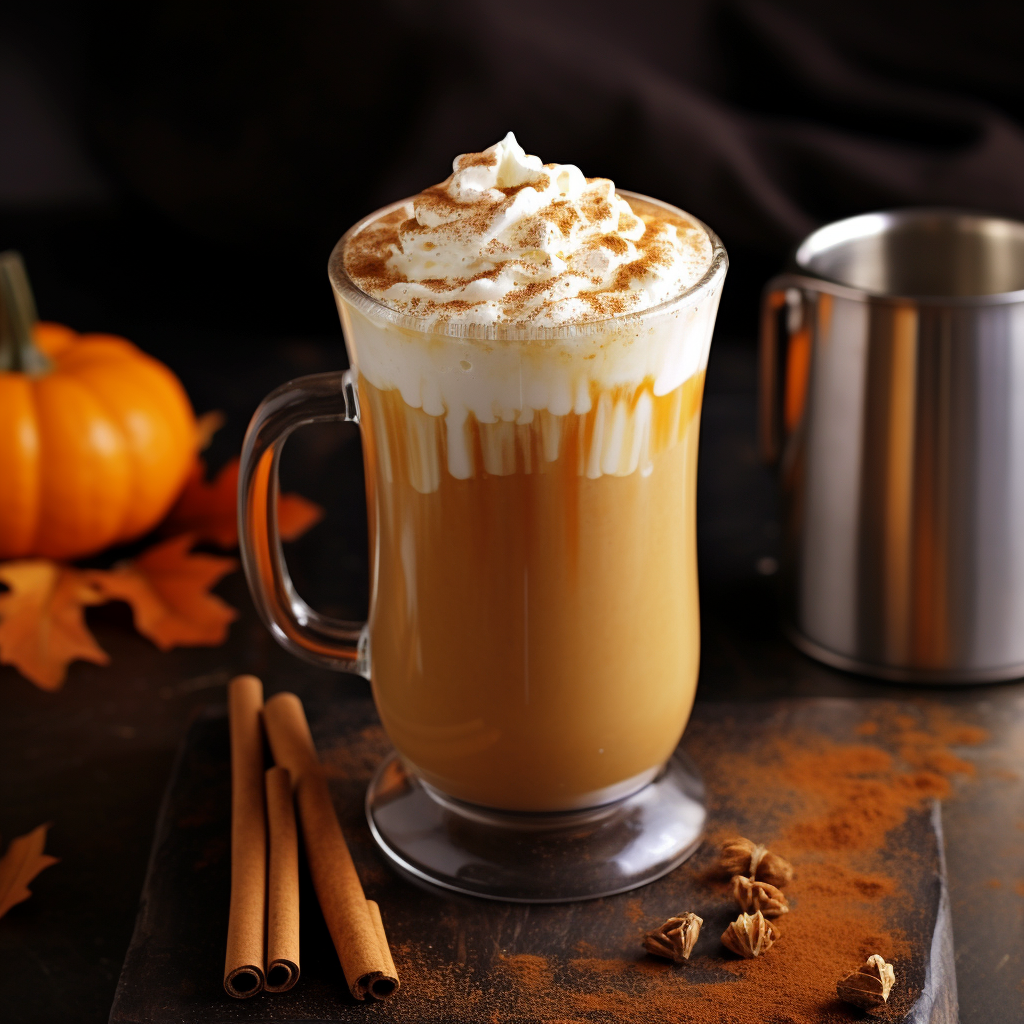 Homemade pumpkin spice latte in a mug