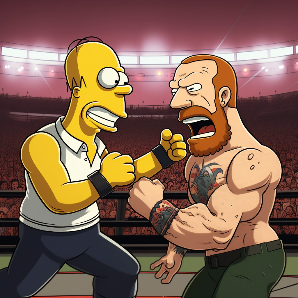 Homer Simpson defeating Connor McGregor in UFC fight