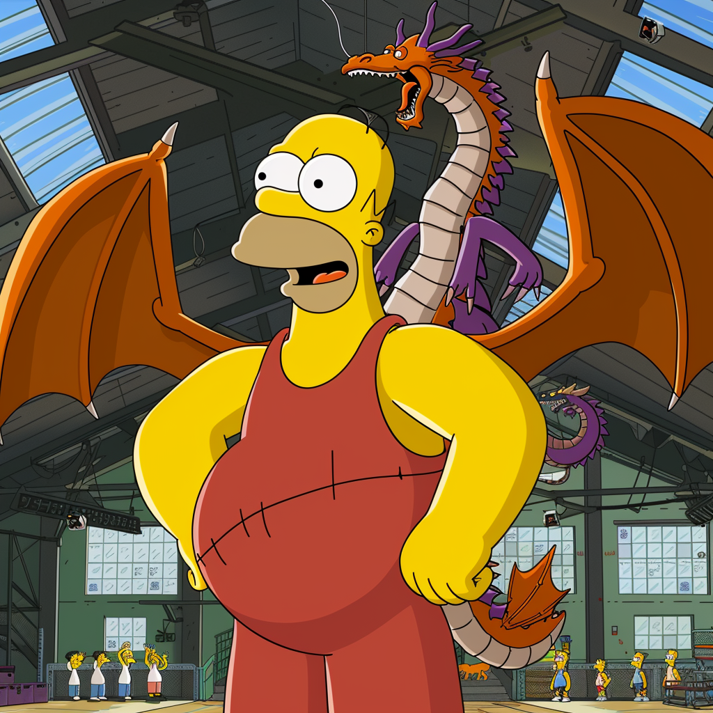 Simpsons rehab gym with dragons