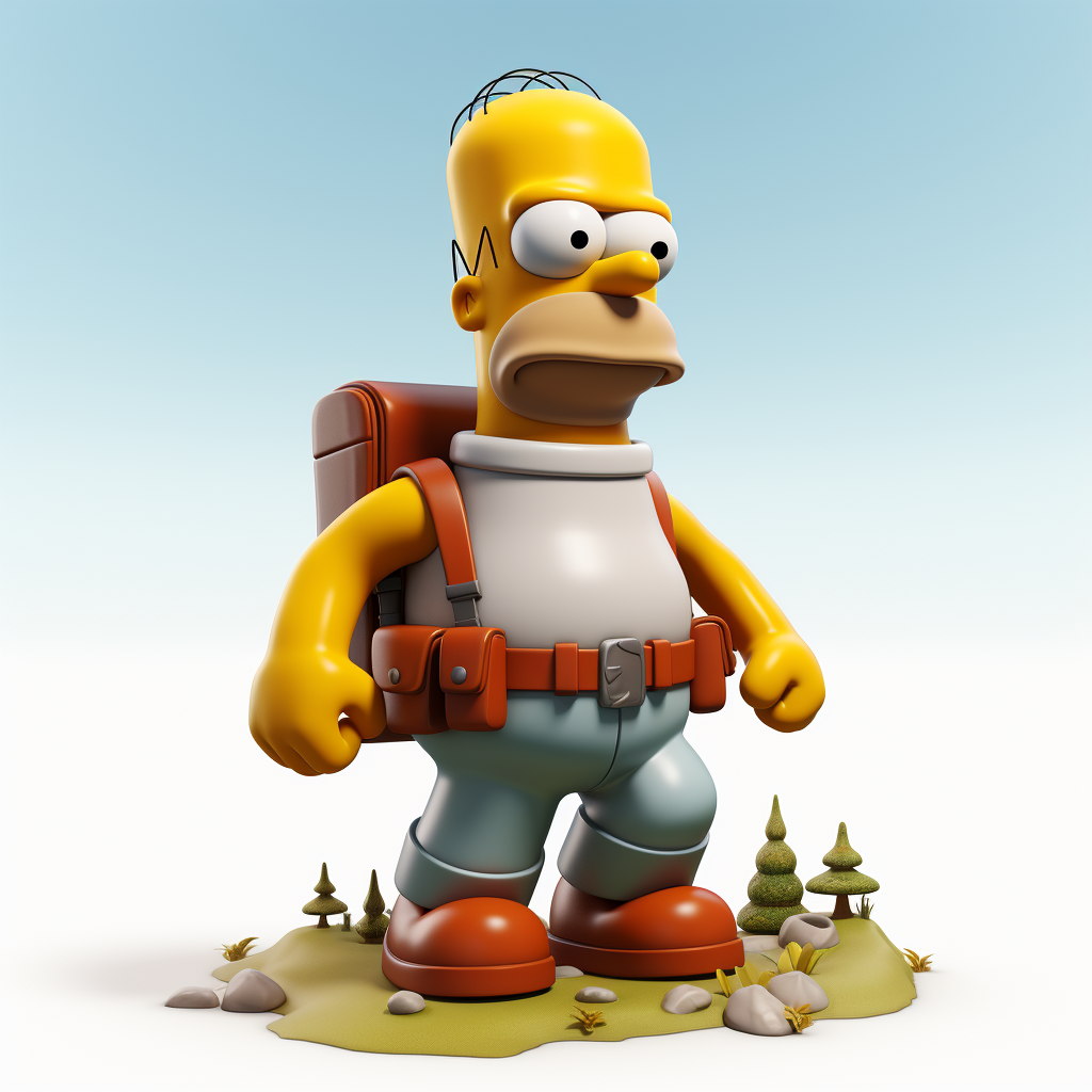 Homer Simpson 3D character design