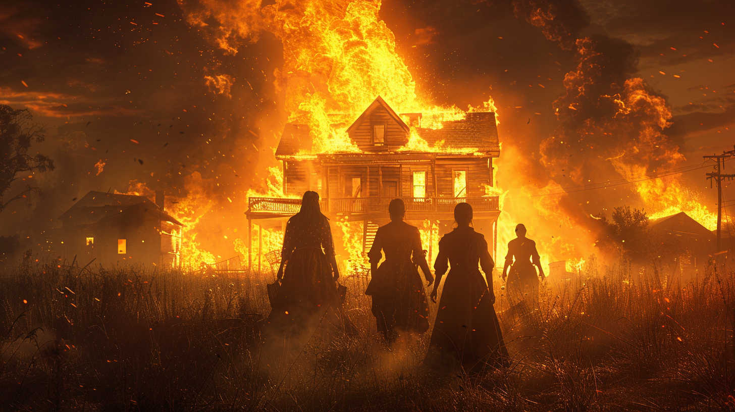 Homestead Western Thriller Film Fire Scene