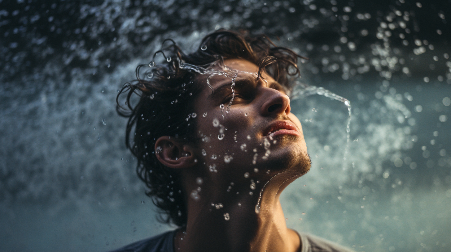 Man in Water Drop - Relaxation