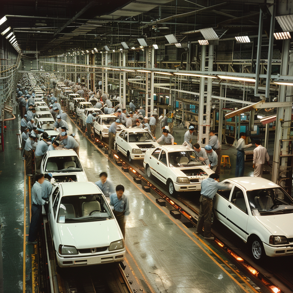 Honda car factory assembly line