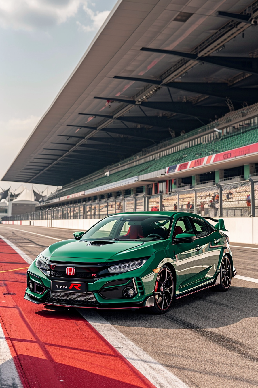 honda civic type r on race track