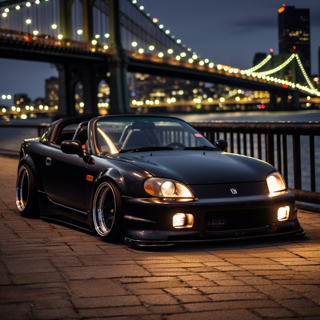 Custom Honda Del Sol in Satin Black