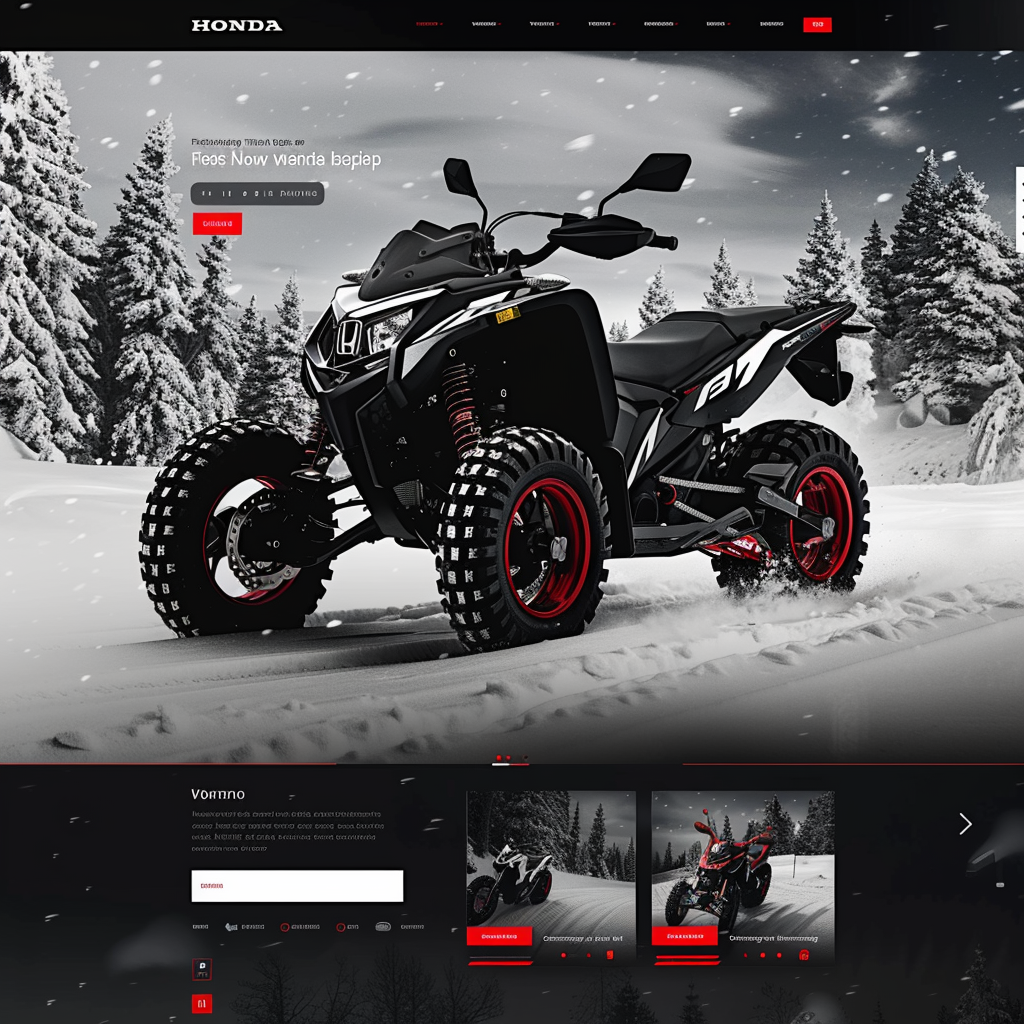 Red and black website UI design