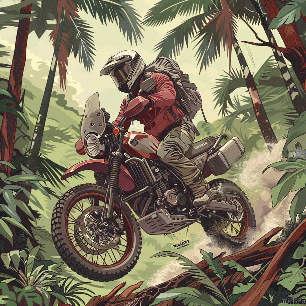 Transalp 600v riding in jungle