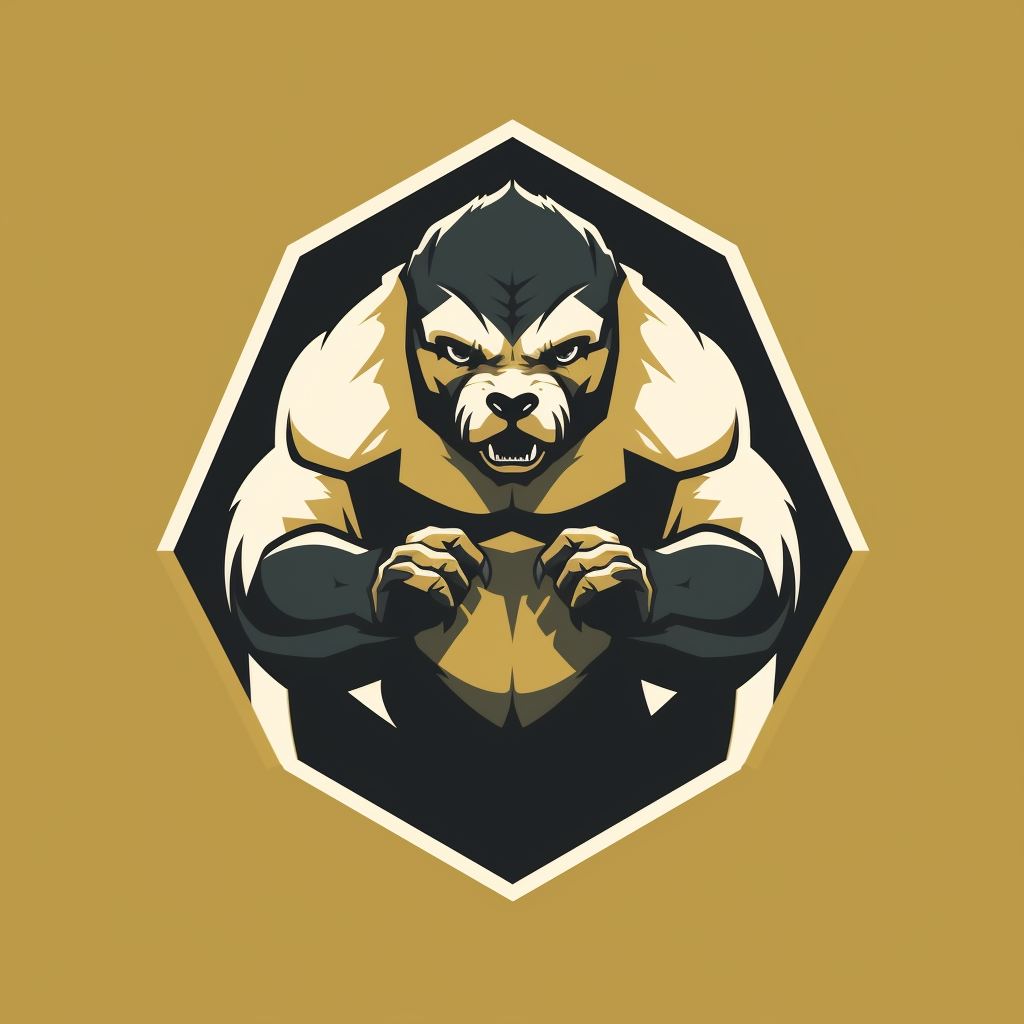 Minimalistic honey badger logo in beast mode