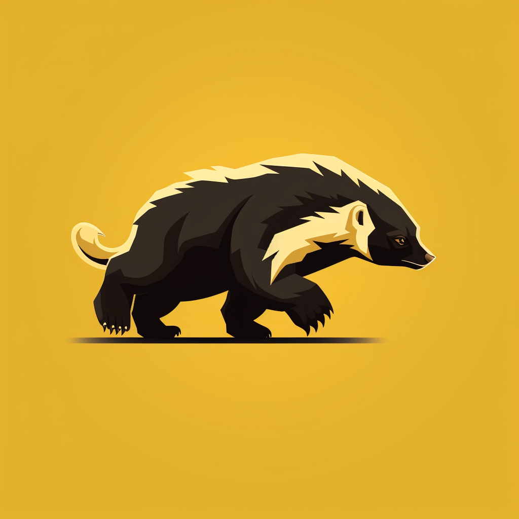 Honey badger logo in action