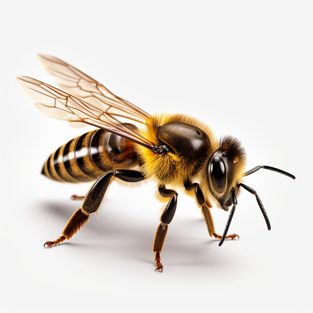 Honey bee landing transparent background