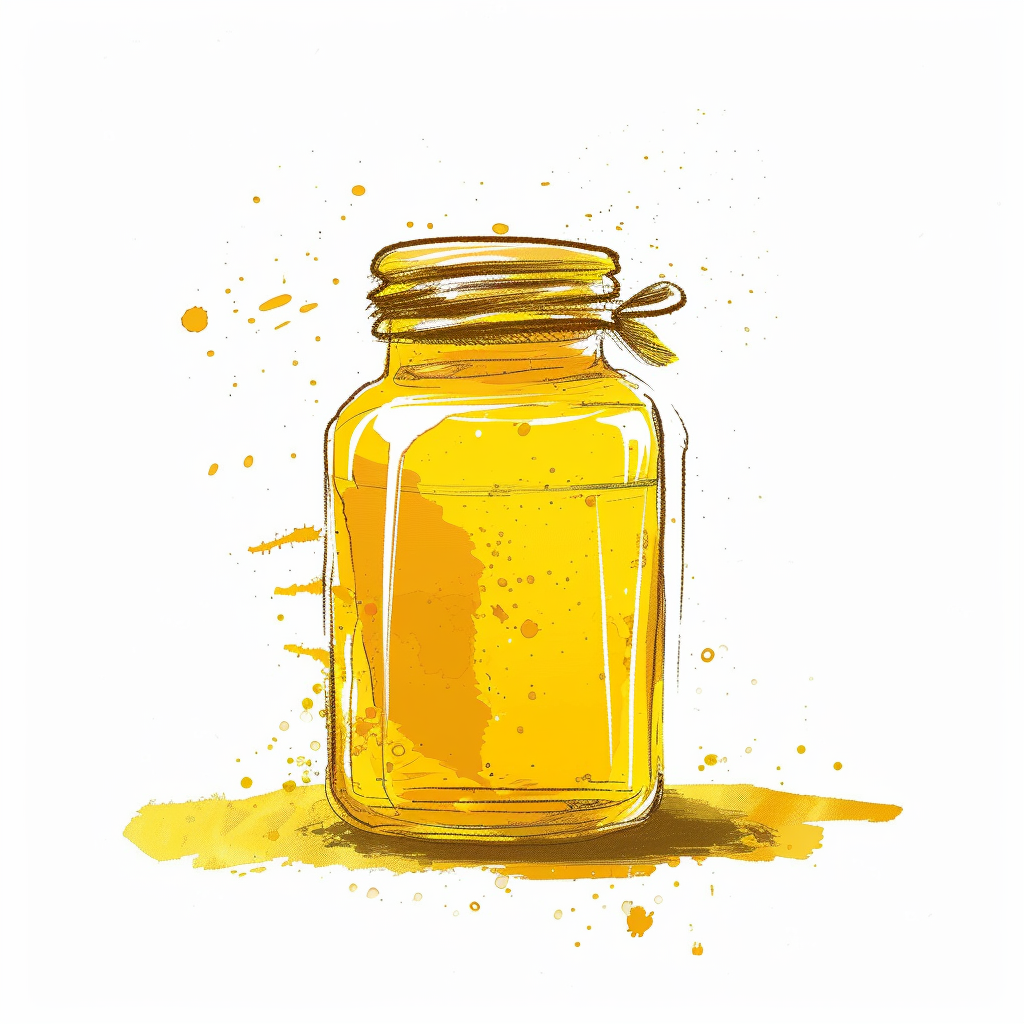 Honey brushstroke illustration on white