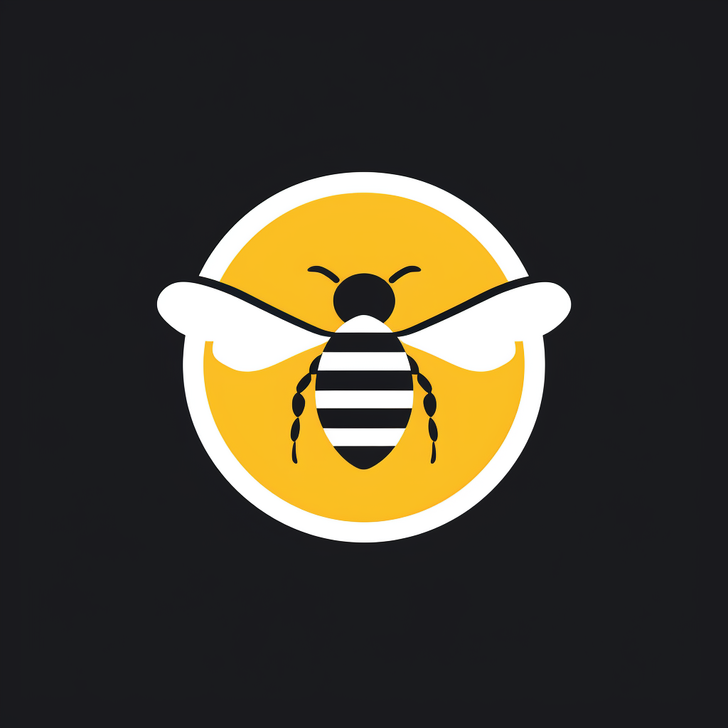 Simple Honey Production Logo with Bee