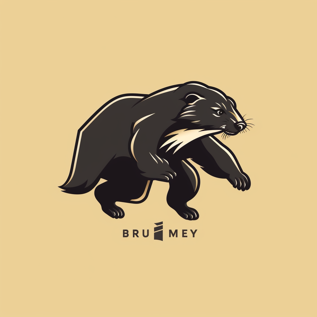 Minimalistic logo of a running honey badger