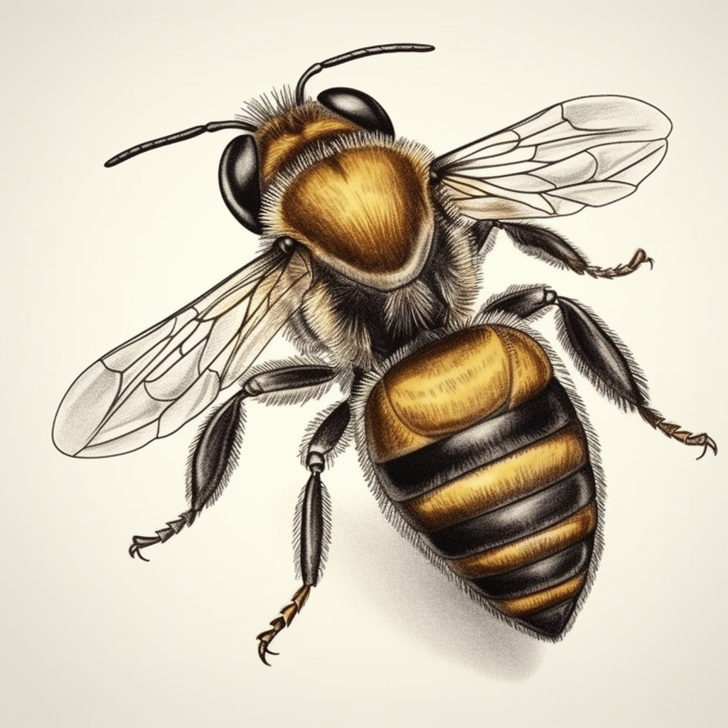 Top View Honey Bee Drawing