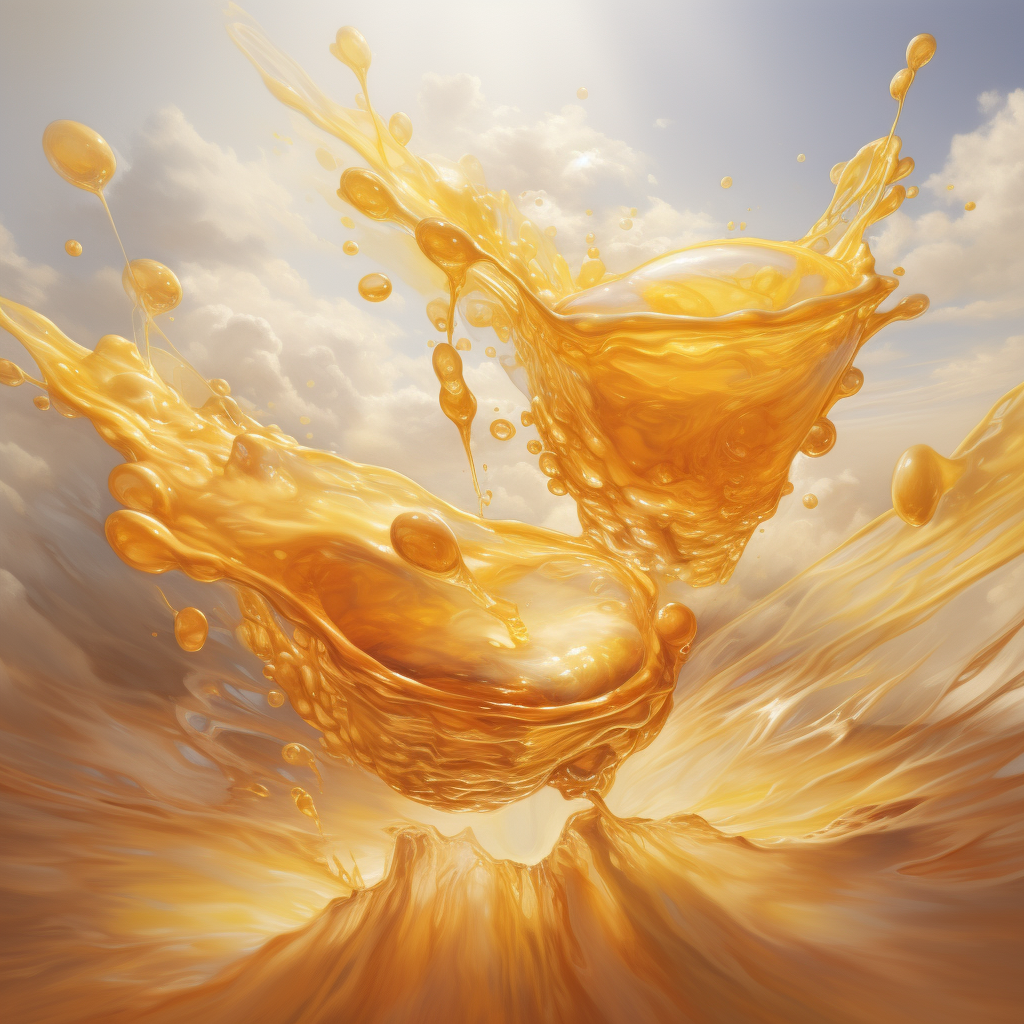 Honey flowing in clouds