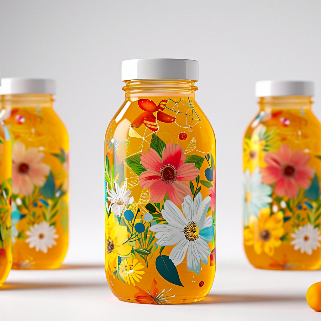 Colorful modern honey packaging label