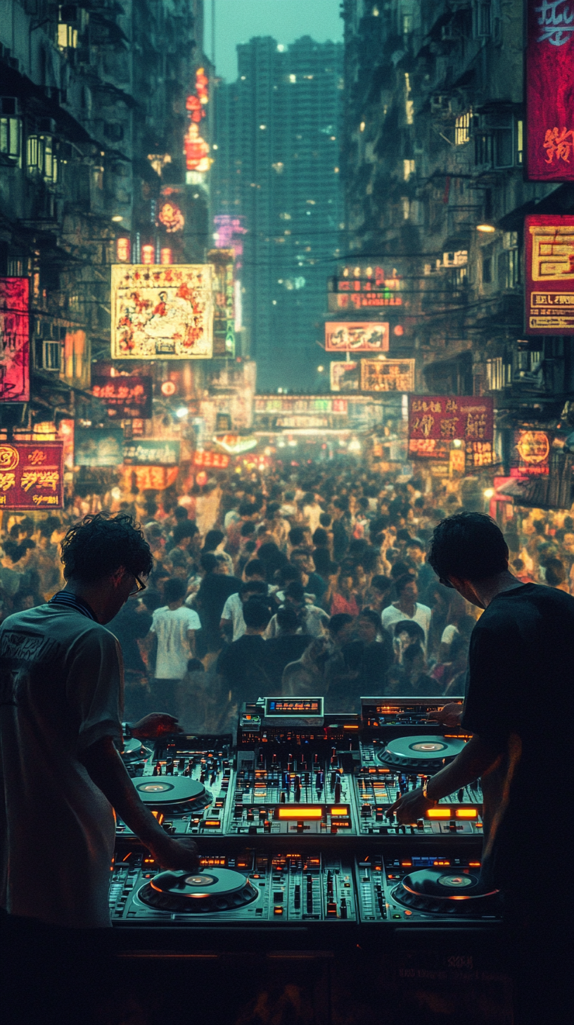 1980s Hong Kong DJ street party