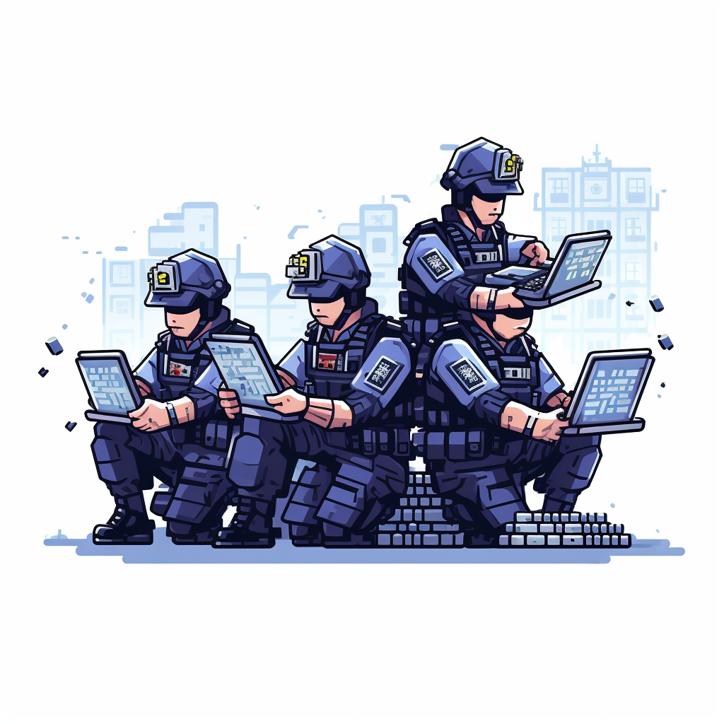 Hong Kong Police Keyboard Warriors Pixel Art