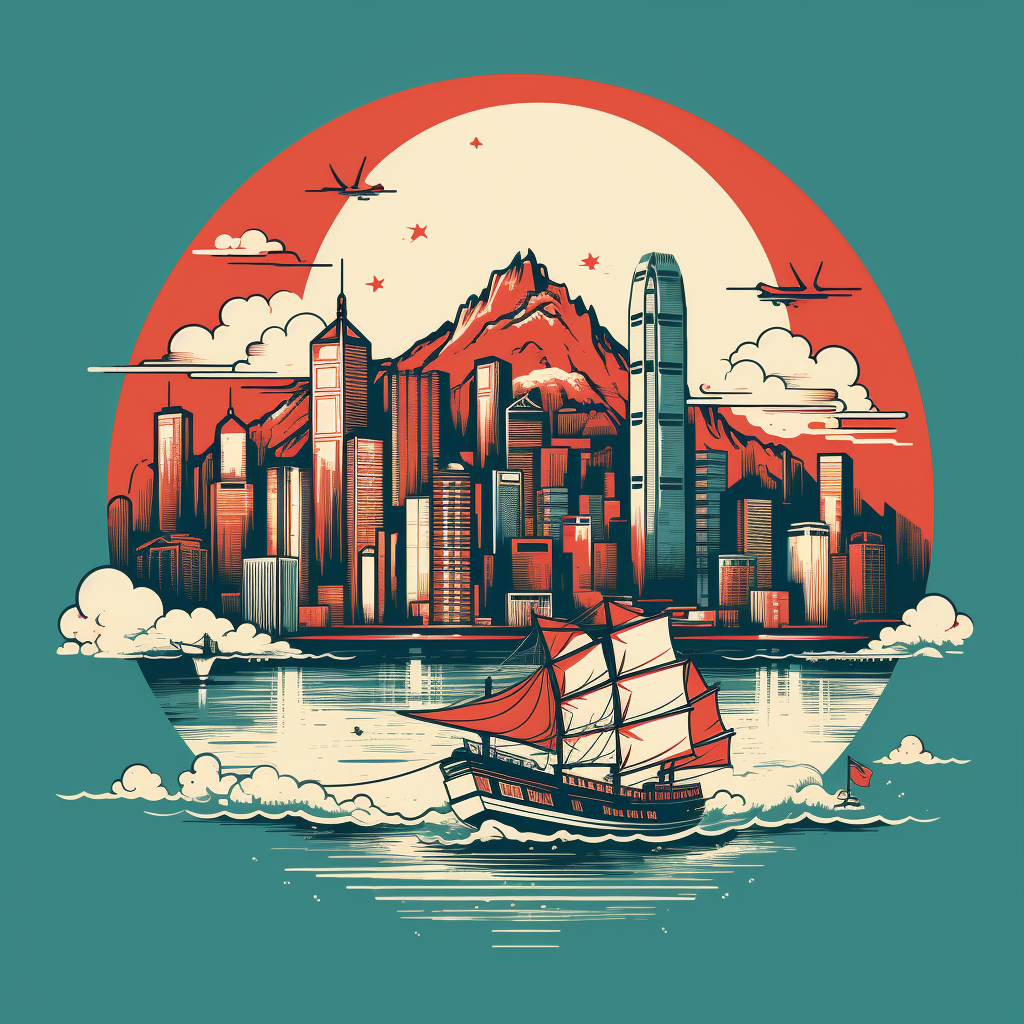 Vibrant Hong Kong T-Shirt Design