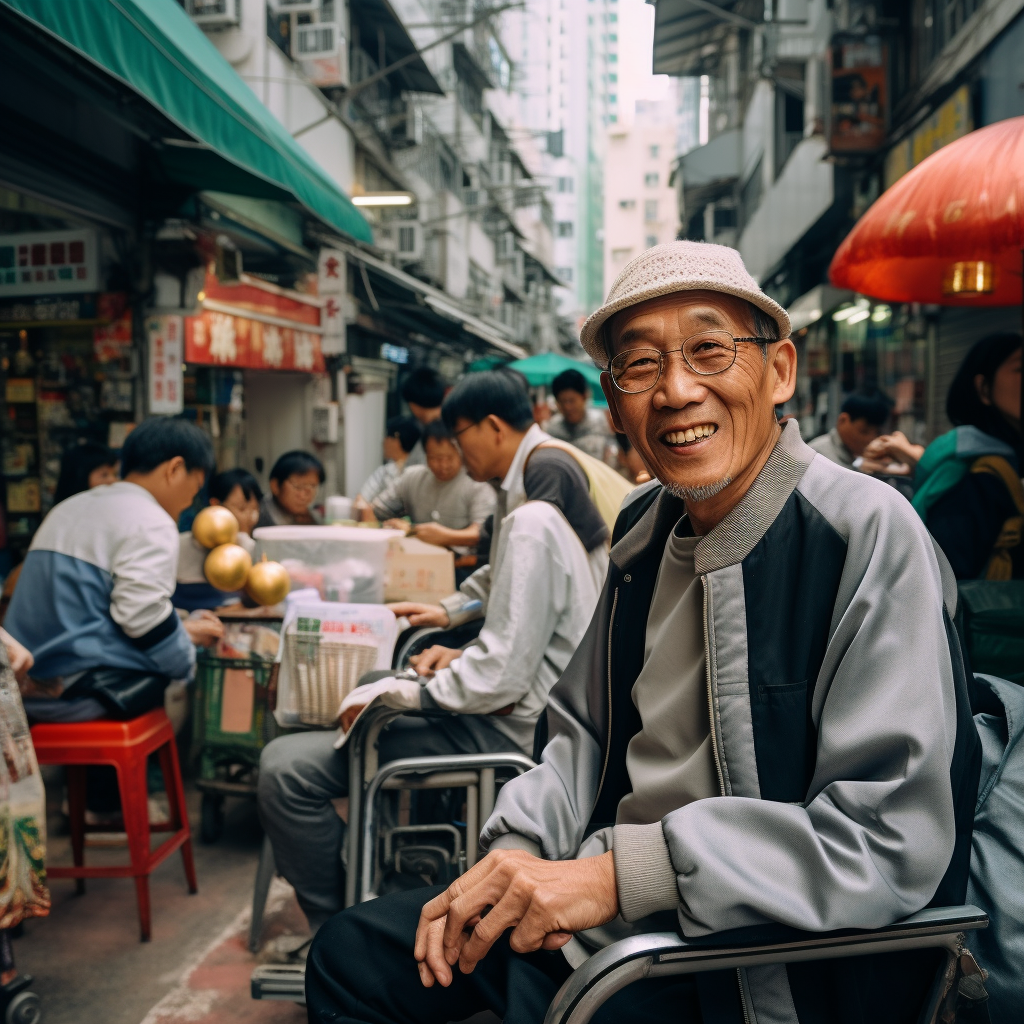 Hong Kong disadvantaged groups visiting people