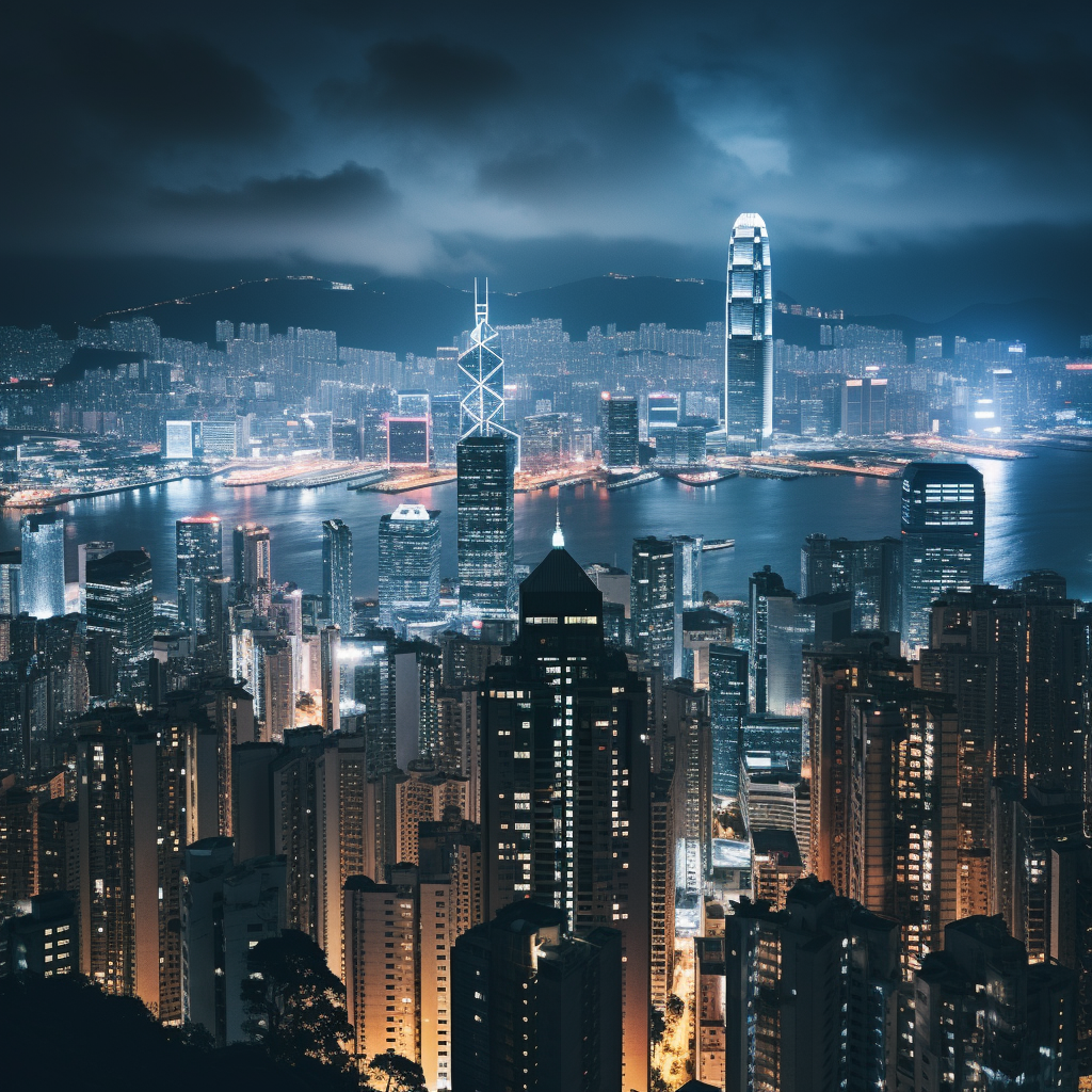 Stunning Hong Kong cityscape in unique colors