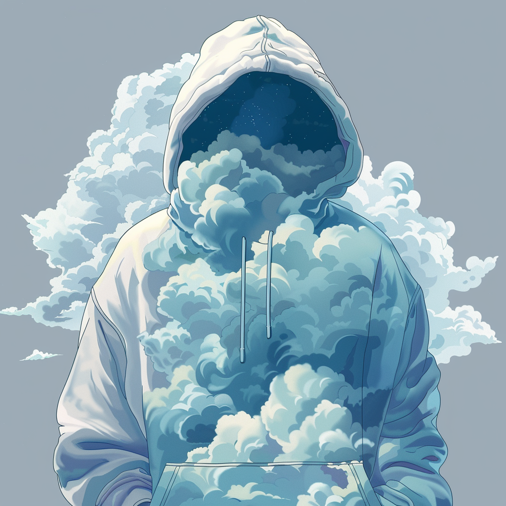 Stylish hoodie with cloud design