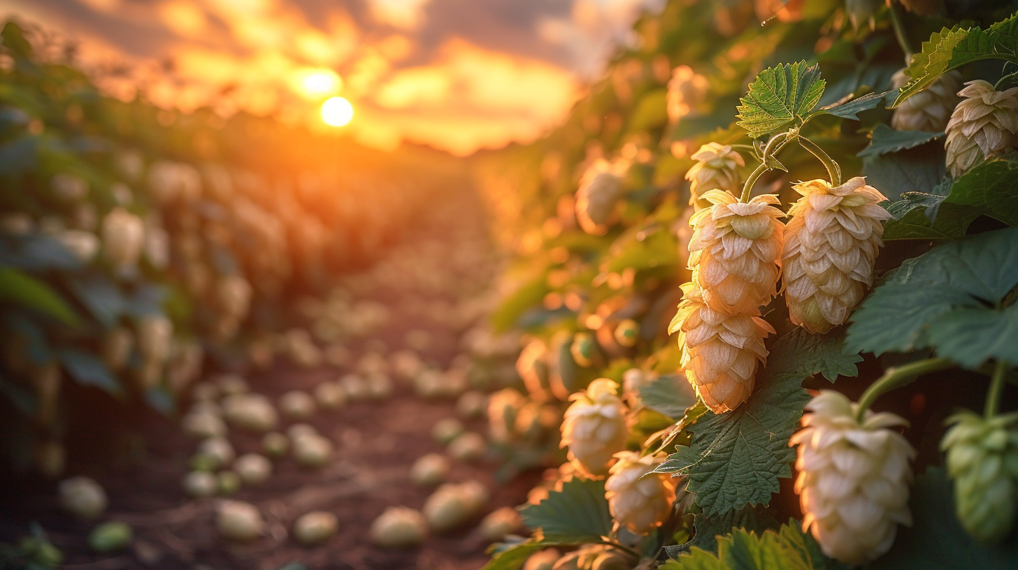 Hop plantation field photo