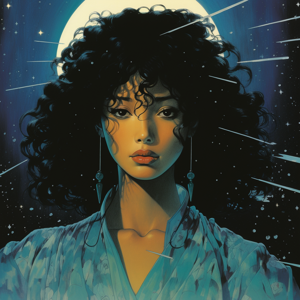 Melanated Woman Embracing Singularity in Horror Manga