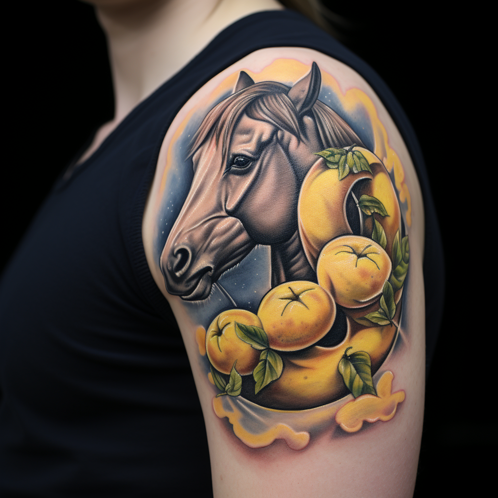 Horse with Banana Tattoos