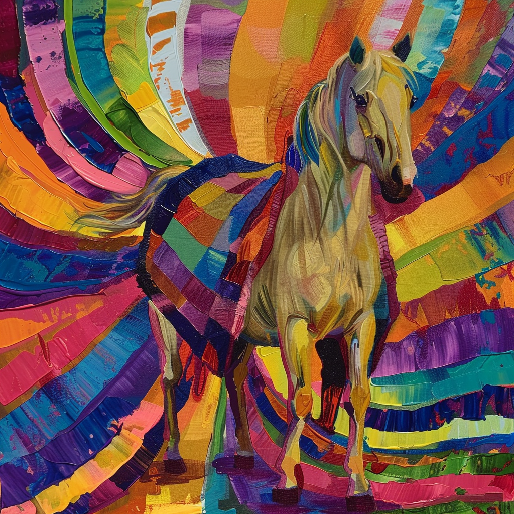 Horse with Blanket Colorful Background