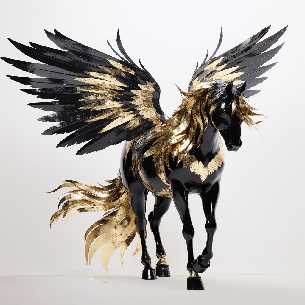 Horse with Glitter Accessories and Black Wings