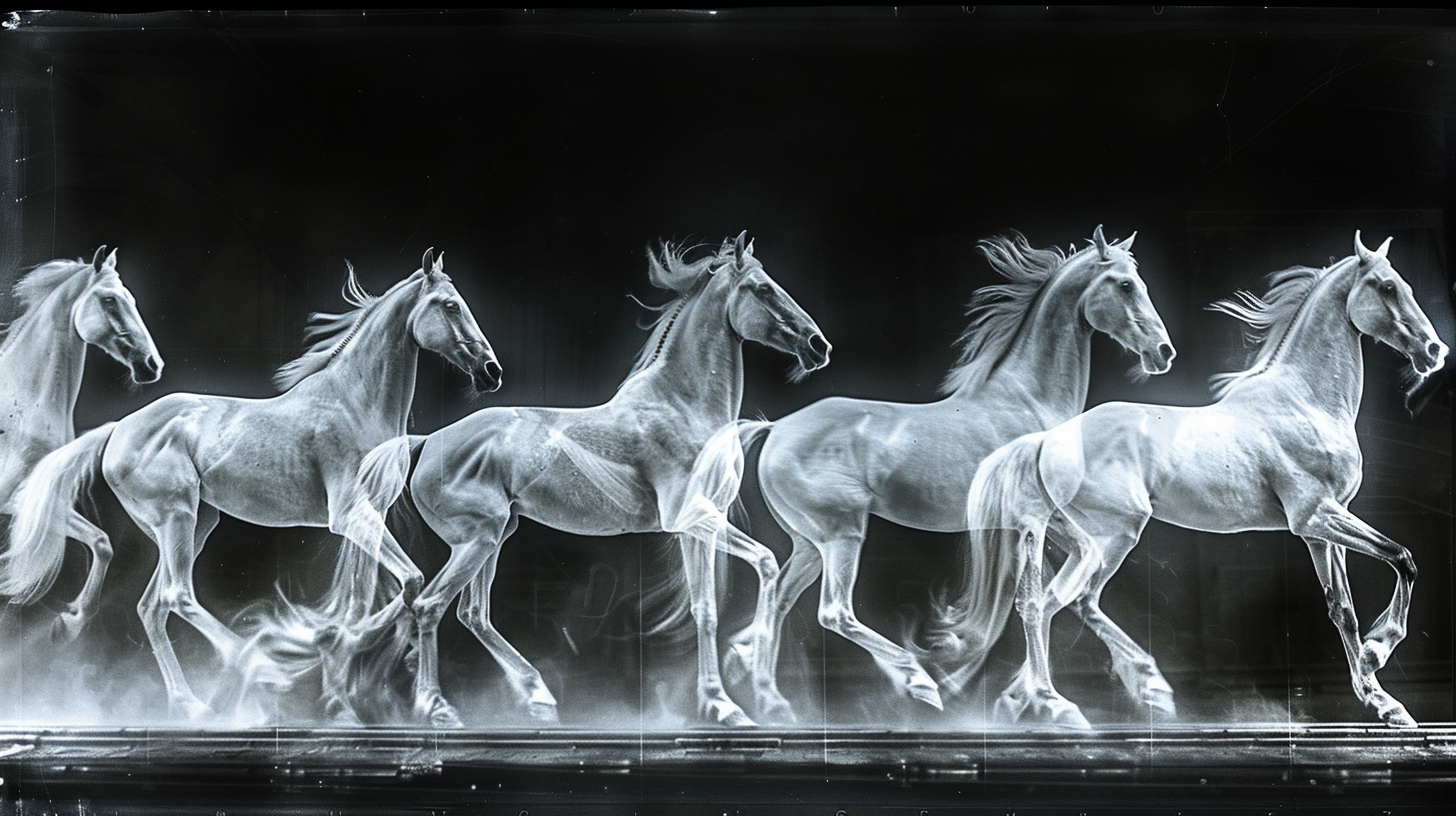 Galloping horse sequence in motion