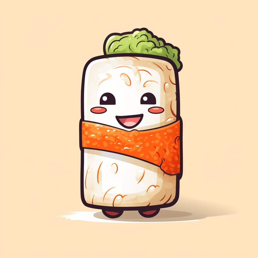 Cute Sushi Character with Arm and Legs