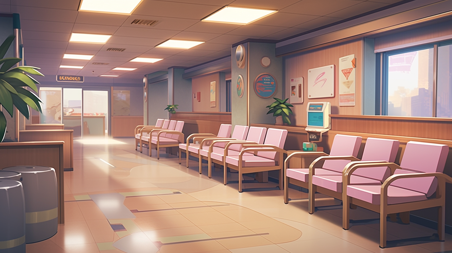 A peaceful hospital waiting room