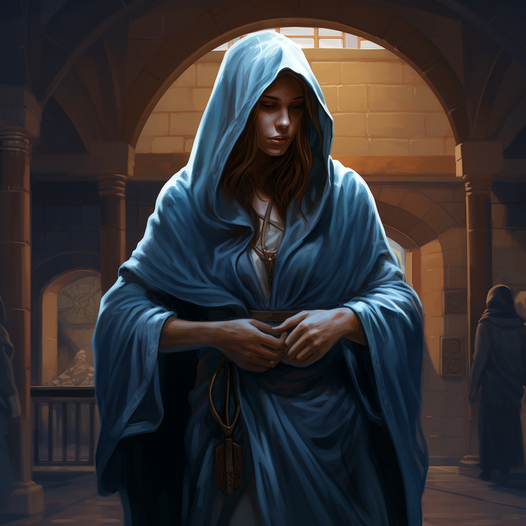 Female Magic Monk in ER Blue Scrubs