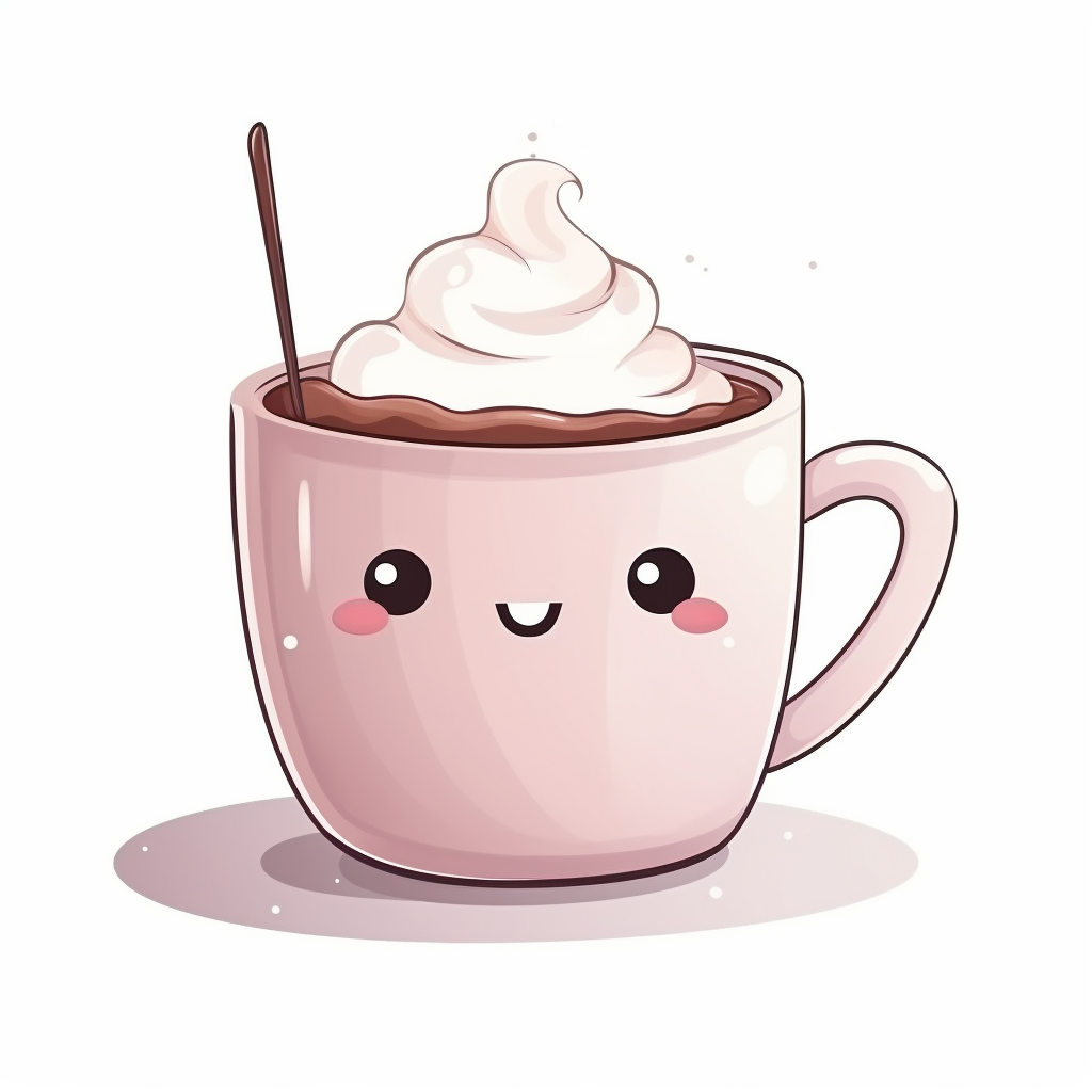 Illustration of a hot chocolate cup with spoon