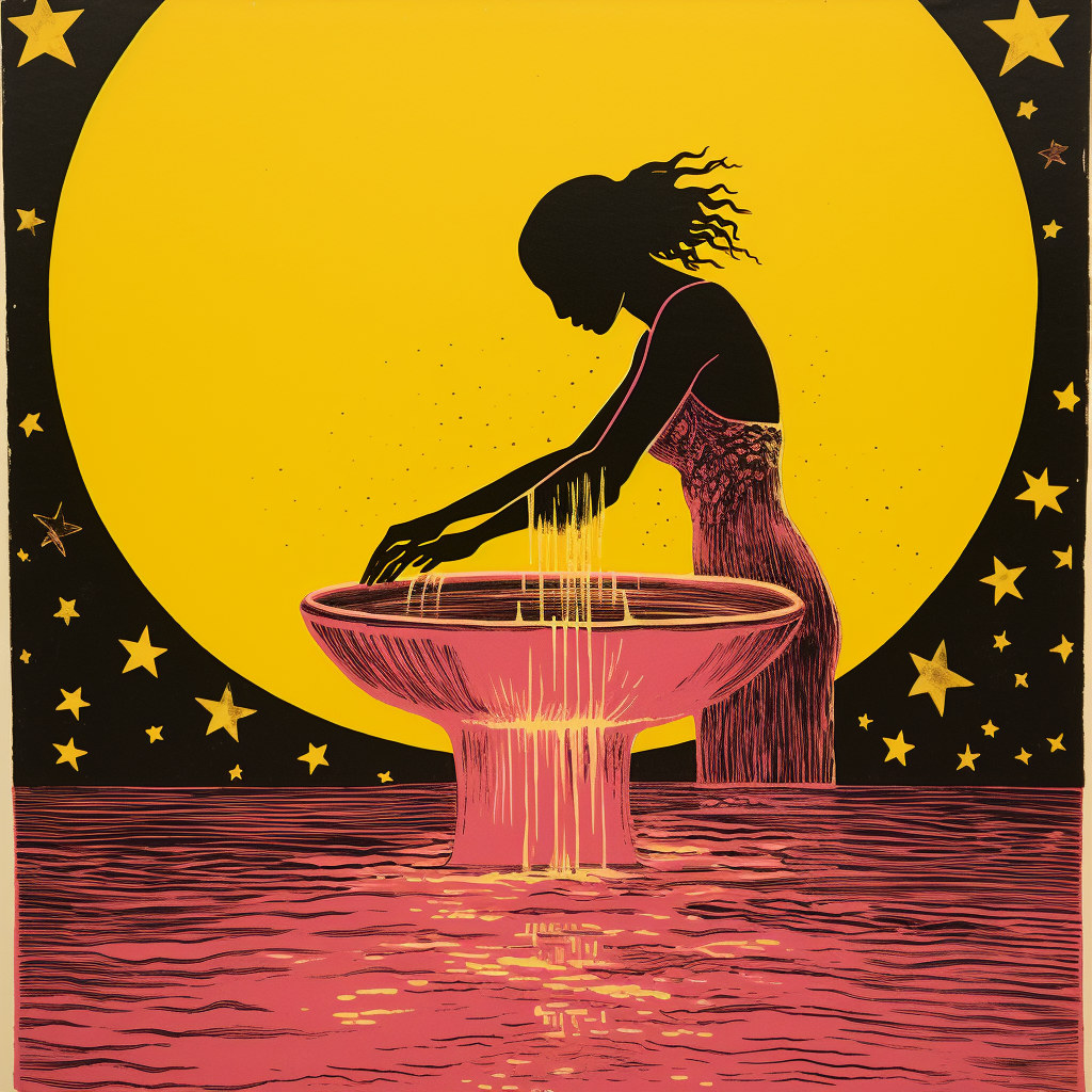 Spiritual Connection and Renewal with Woman Pouring Water