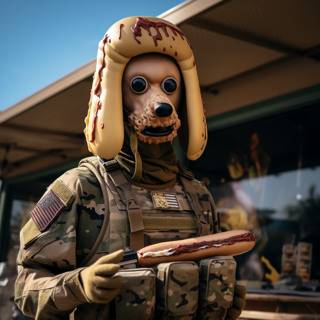 Hotdog in Bun as Call of Duty Character